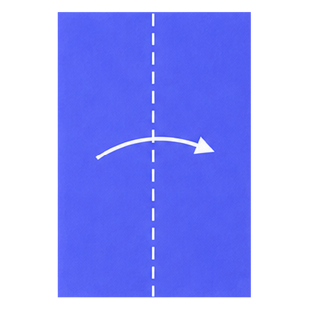 Paper plane folding step 2