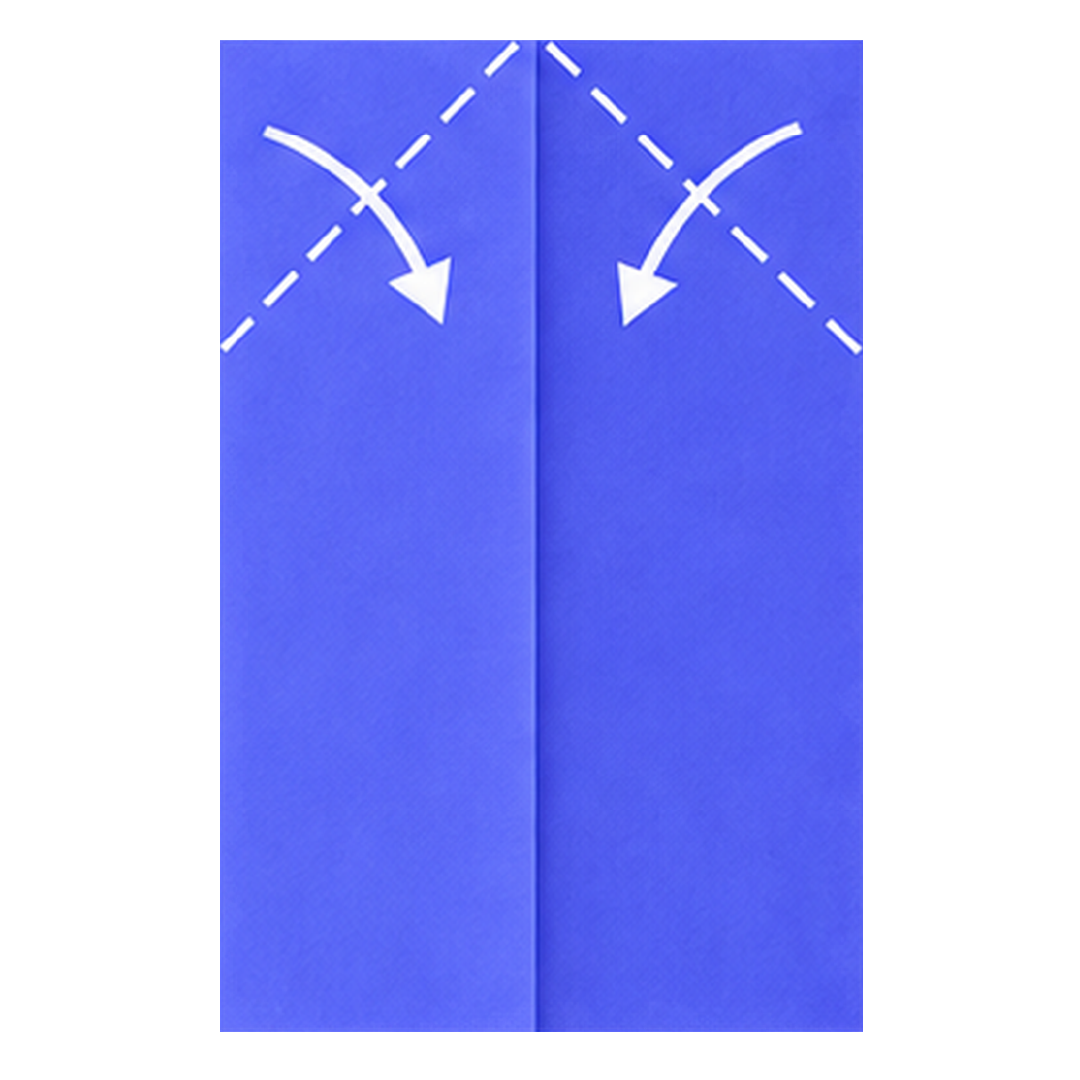 Paper plane folding step 3