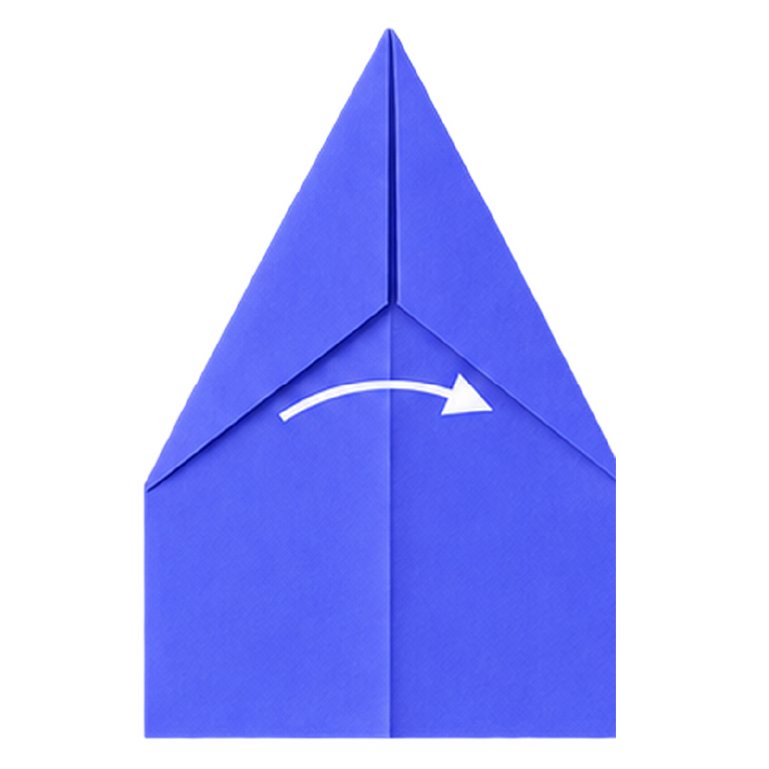 Paper plane folding step 5